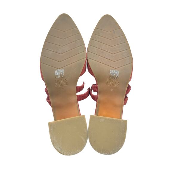 Eileen Fisher Rust Suede Strappy Heels - Picture 12 of 12
